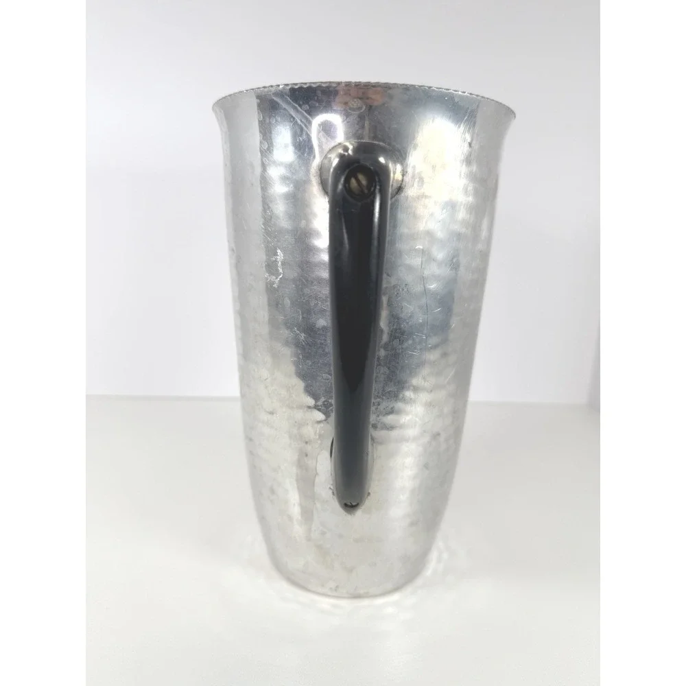 Vintage Water Pitcher Hammered Aluminum,‎ Bakelite Handle MCM Made In Spain MMM